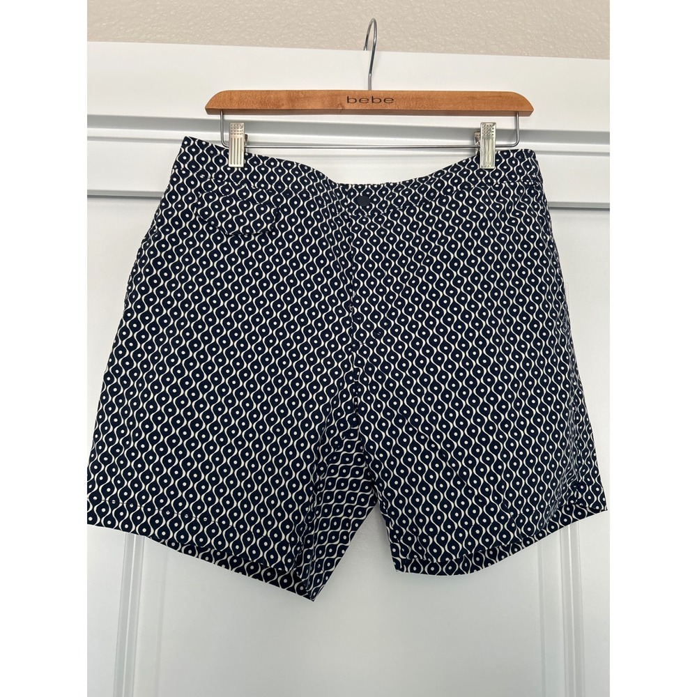 J.Crew Mens 31 Swim Trunks Navy White Geometric Print Mesh Lined Board Shorts